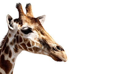 Giraffe Portrait Against White. African Wildlife, Product Photography.