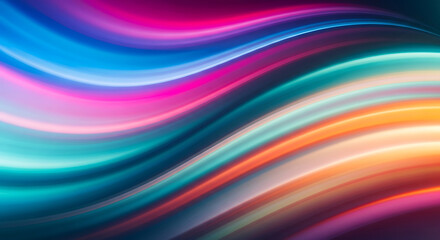 Obraz premium Abstract background with colorful wavy lines and glowing light effects, vibrant and dynamic