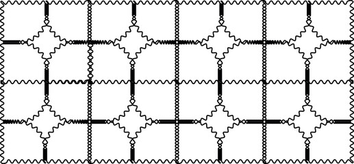 Contemporary Line-Based Chevron and Zigzag Stripe Background – Repeating Square Pattern Seamless Vector Illustration Design