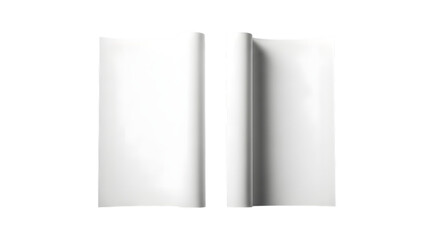 Naklejka premium Open blank book pages isolated on transparent background