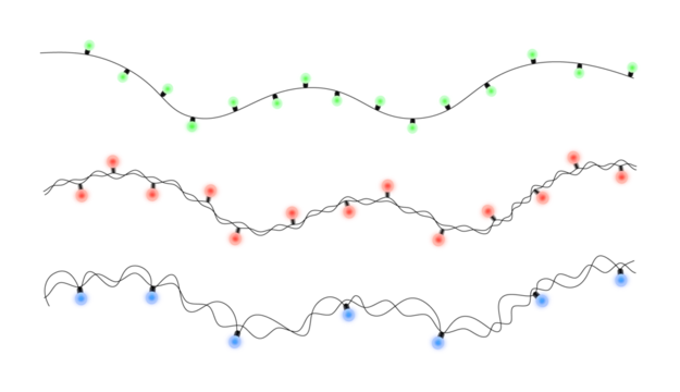 Decorative light string with colored leds