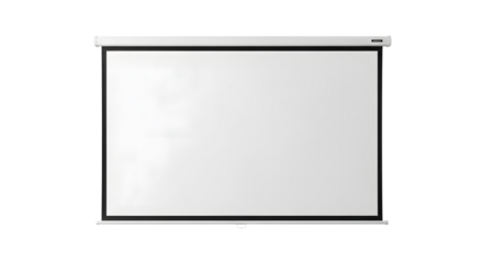 White projection screen isolated on transparent background