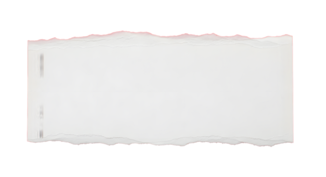 Torn paper strip isolated on transparent background