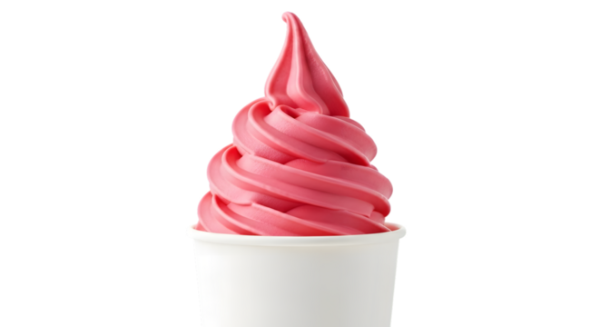 Pink soft serve ice cream isolated on transparent background - Powered by Adobe