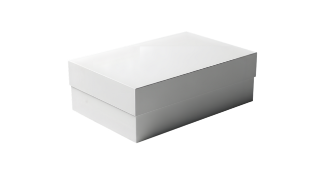 White box isolated on transparent background
