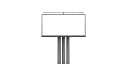 Blank billboard isolated on transparent background