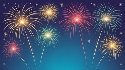 Naklejka premium fireworks on the night sky