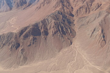 Mountains and sands in the South American Nazca Desert