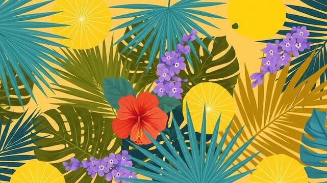 Vibrant Tropical Foliage Exotic Floral Design