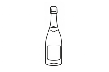 Champagne bottle outline icon celebrating luxury and success, illustrating sparkling wine for new year parties