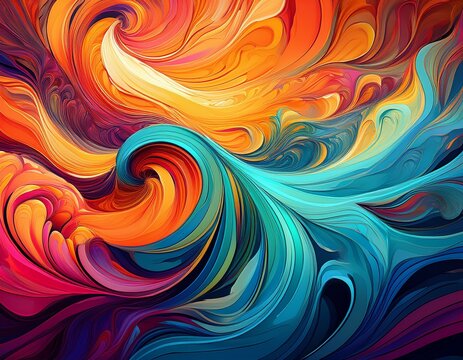 vibrant swirling colors creating dynamic abstract art