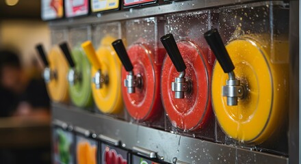 Refreshing frozen beverage machine with assorted flavors perfect for summer and warm weather drinks