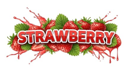 Strawberry Food Typography