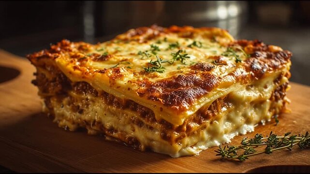 Beef Lasagna With Golden Melted Cheese