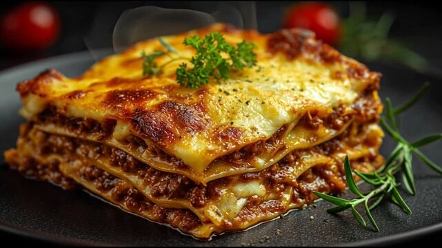 Beef Lasagna With Golden Melted Cheese