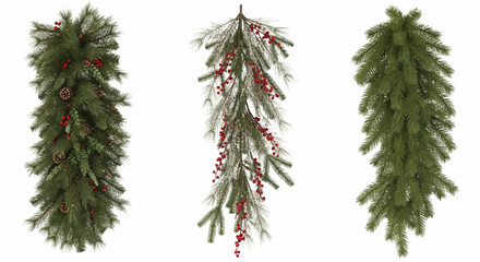 Obraz premium christmas tree line art isolated on white background