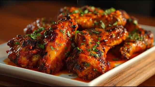 Chicken Wings Coated Spicy Buffalo Sauce