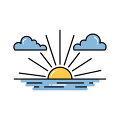 Cupcake Icon with Cherry – Dessert Line Art Vector