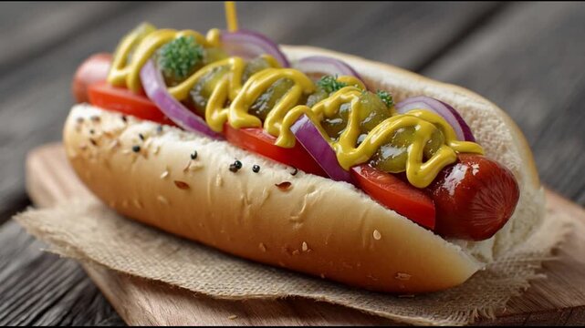 Classic Hot Dog With Mustard Relish And