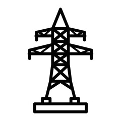 Electric Power Transmission Tower Icon – High Voltage Pylon Vector