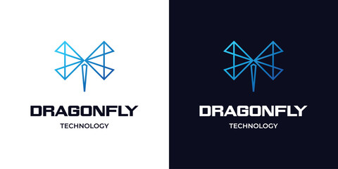 Dragonfly Technology Logo Modern Geometry Luxury