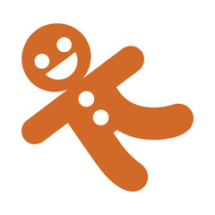 Joyful gingerbread man with a big smile and outstretched arms