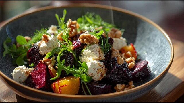 Roasted Beet And Goat Cheese Bowl Winter