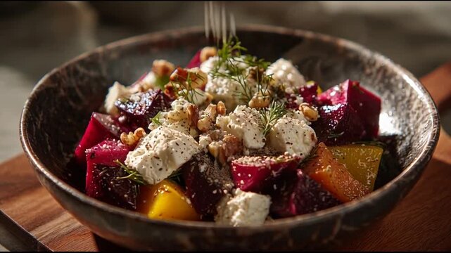 Roasted Beet And Goat Cheese Bowl Winter