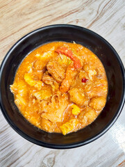 Indonesian Seblak Spicy Savory Crackers Stew Closeup