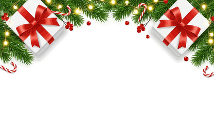 christmas elements  for banner or card desing isolated on white