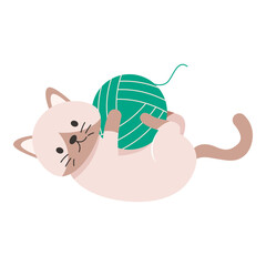 This cat playing with yarn ball illustration is suitable for Christmas Cat.