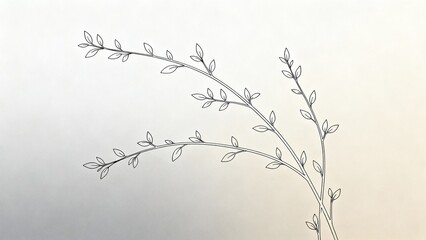 Monoline Botanical Branches Minimalist