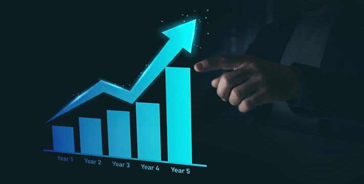 Business professional analyzing diversity breakdown and performance charts on a virtual dashboard