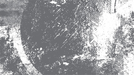 Textured grey and white abstract background with distressed grunge overlay and halftone dots vector