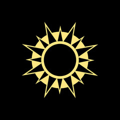 Sun abstract icon isolated on black background