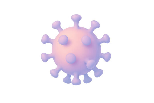 Virus covid-19 in a 3d rendering illustration with a transparent background, representing a global pandemic