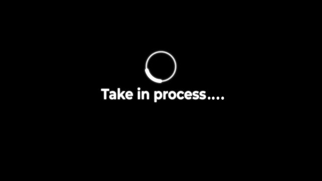&ldquo;Take in process&rdquo; Animation &mdash; Real-Time Progress Indicator for Seamless Data Sync and System Status on black background