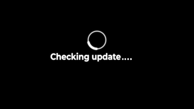 &ldquo;CHECKING UPDATE&rdquo; Animation &mdash; Real-Time Progress Indicator for Seamless Data Sync and System Status on black background