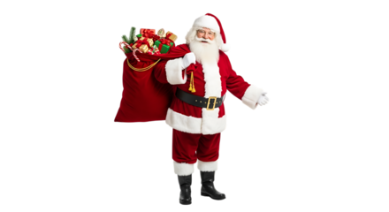 santa claus with christmas gift