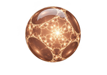 Glowing ornate orb with intricate patterns isolated on transparent background