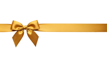 Golden satin ribbon tied in a bow