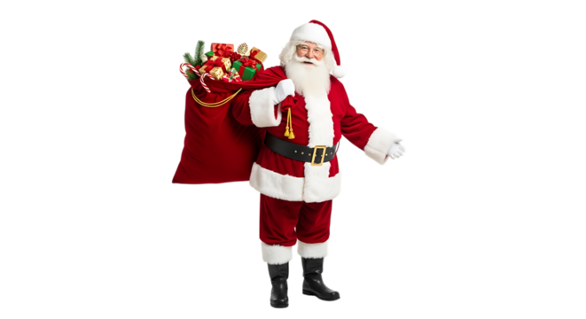 santa claus with christmas gift