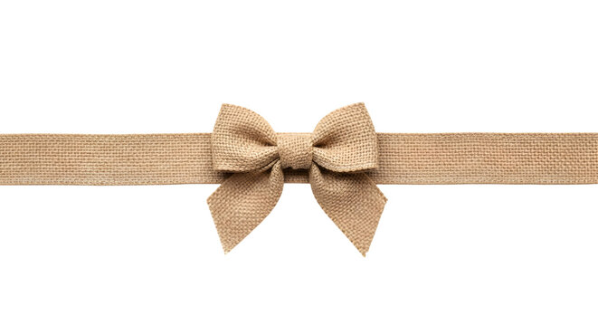 Burlap ribbon tied in a bow - Powered by Adobe