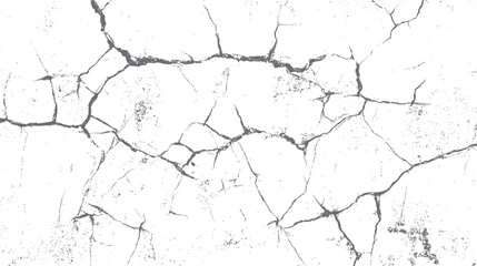 White surface with intricate dark grey cracks and textured speckles creating a distressed abstract pattern