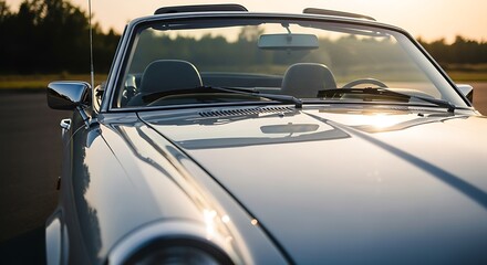 Classic Convertible Car at Sunset.