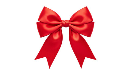 Fototapeta premium Red satin bow isolated on transparent background