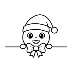 Cute Christmas Peeking svg, Christmas SVG bundle, Santa Claus svg, Christmas clipart, Santa peeking png, christmas outline, SVG Cricut