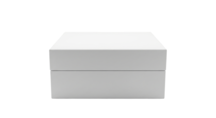 Plain white gift box isolated on transparent background