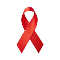 Aids awareness red ribbon isolated on transparent background