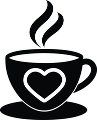 Love steam coffee cup vector illustration